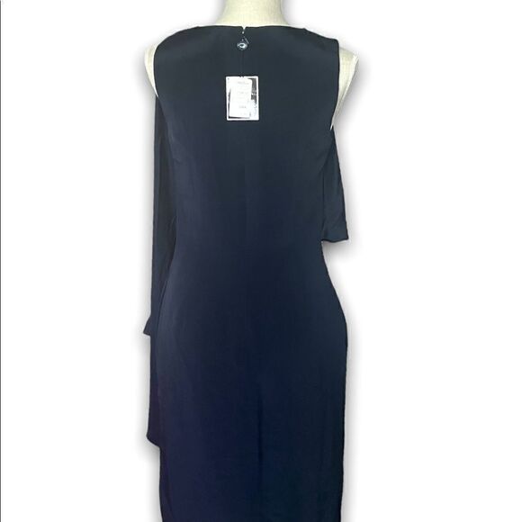 Oscar de la Renta | NWT Navy Blue Silk Sheath Dress Size 4 - Picture 8 of 12